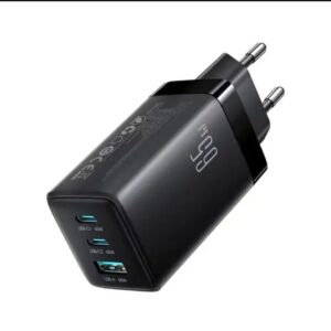 JR - TG10 65W Gan Charger - Black (EU) + A14 C to C  100 W 1.2 m Cable - Black