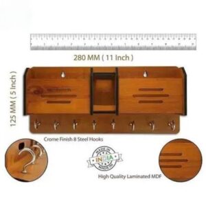 Wooden Key and Phone holder with Phone Slots
